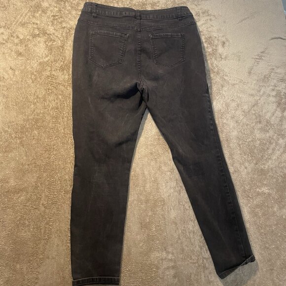 D. Jeans Women's 16 Plus Black Straight Leg Pants Fitted Casual Basic - Picture 3 of 6